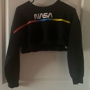 Forever21 NASA Long Sleeve Cropped Top